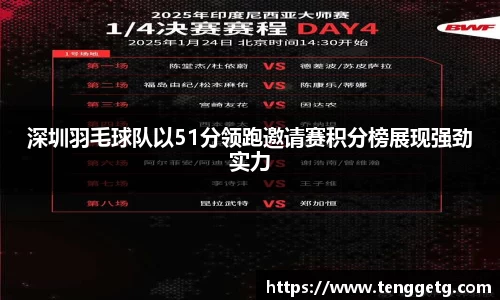 深圳羽毛球队以51分领跑邀请赛积分榜展现强劲实力